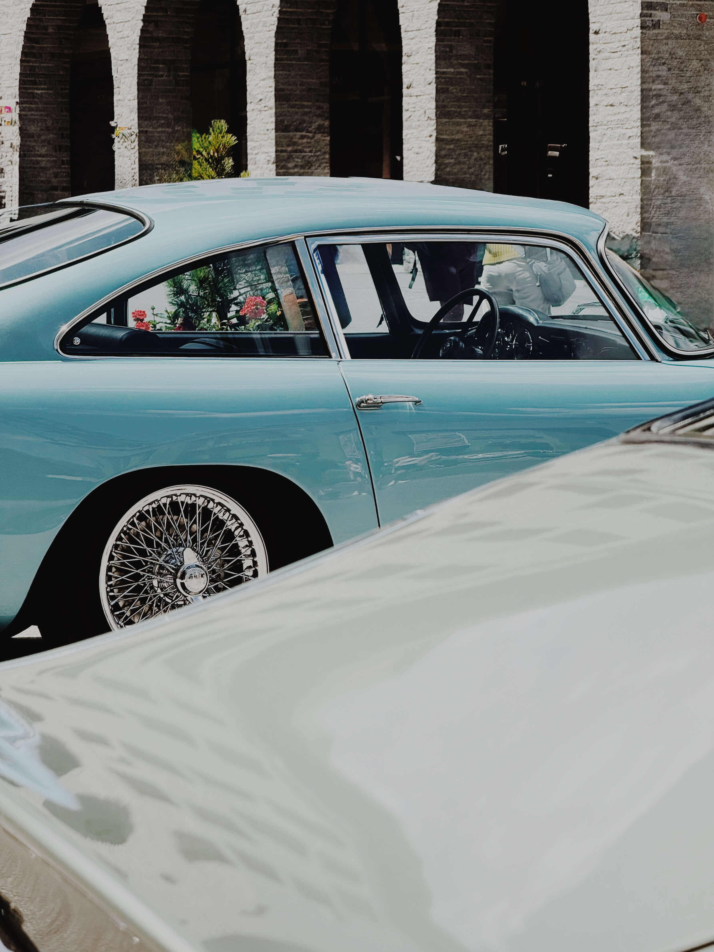 Aston Martin DB4 outside Badrutt's Palace Hotel