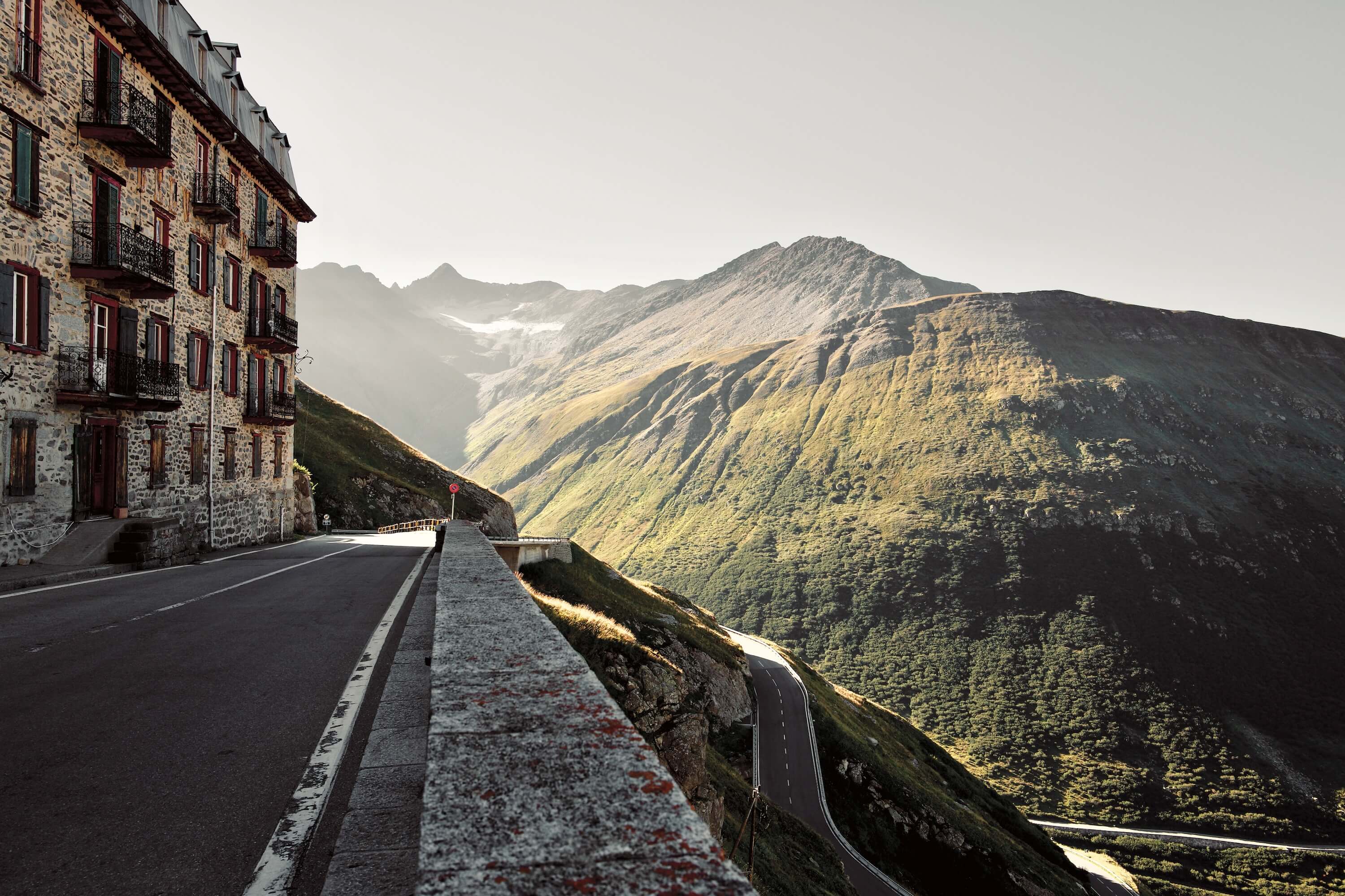 Looking down the pass from Hotel Belvédère