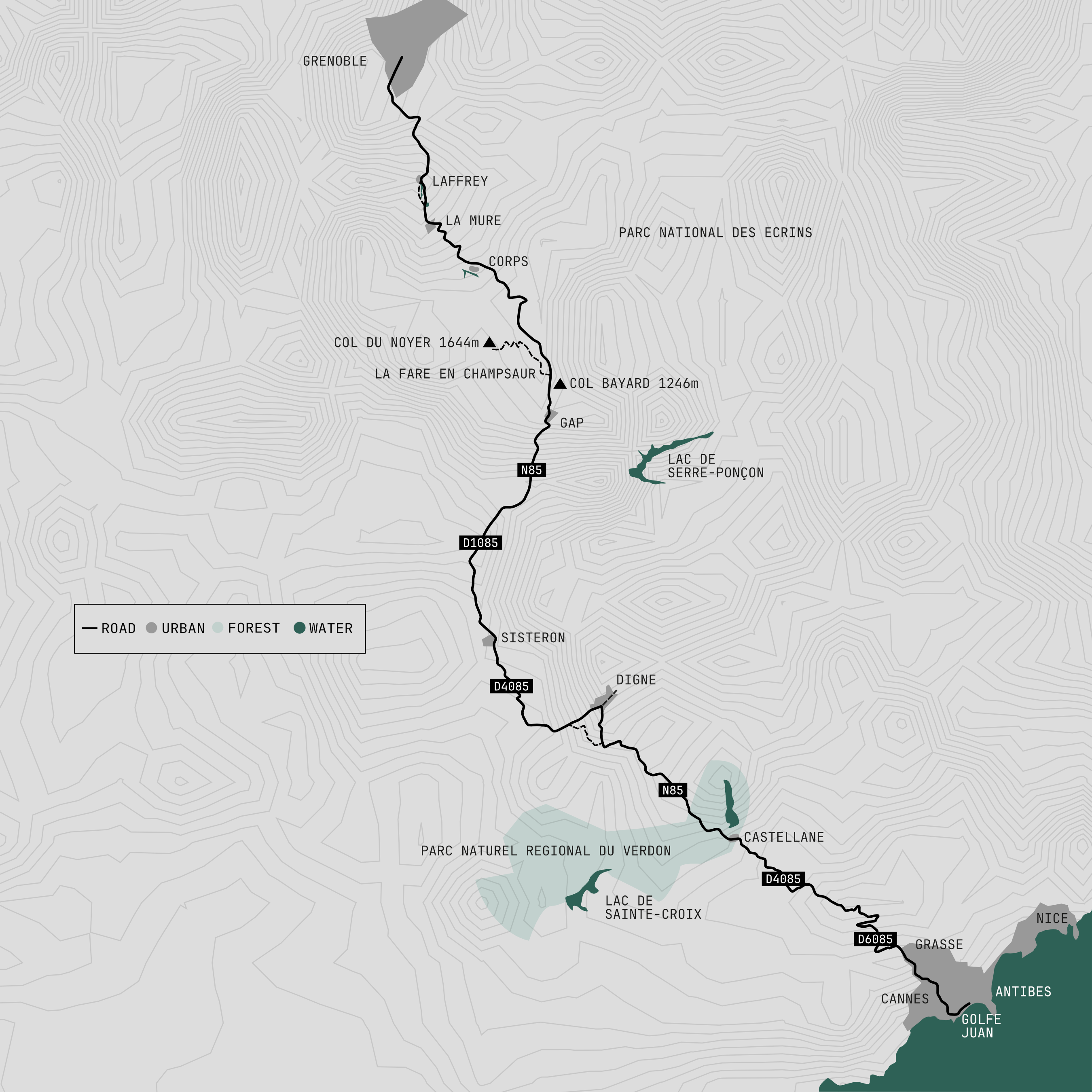 Route Napoléon Map
