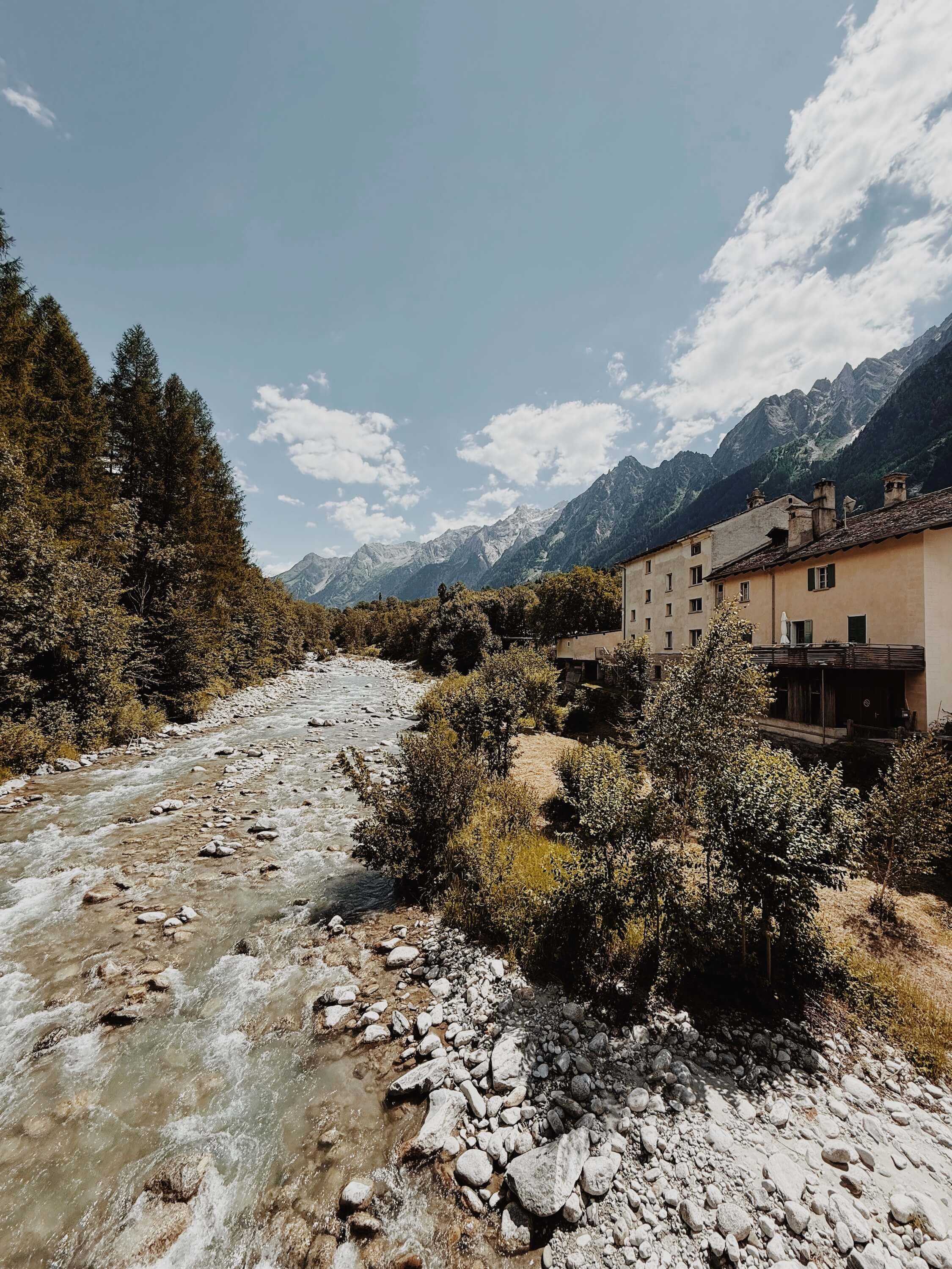 View up the river at Stampa