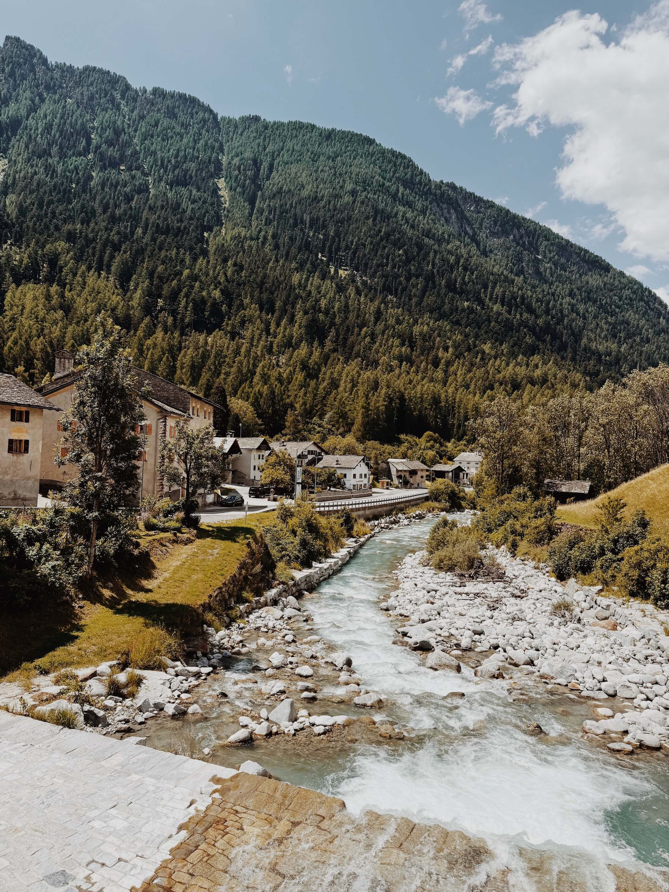 View down the river at Stampa